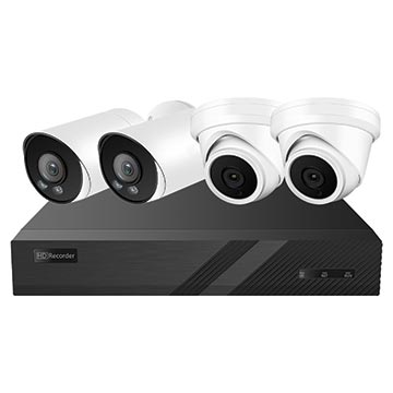 50MM-KDB01 - PoE Security Kit with 8CH 2TB AI NVR, 2 Dome and 2 Bullet Cameras