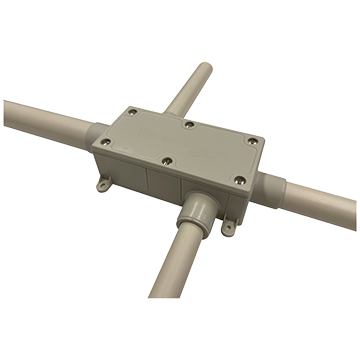 58MM-CB02 - Multiport 6 Way Conduit Junction Box - 2x 25mm Portals with 20mm Reducers and 5 Blanking Plates Application Image