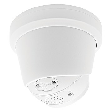 50MM-CD010 - 8MP AI Turret IP PoE Camera IP67 2.8mm Lens with Dual-Light + Red and Blue Deterrent Lights with Two-Way Audio Back of Product Image
