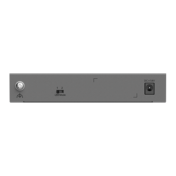 RG-ES207GS-HP - 7 Port Gigabit Layer 2 Smart Cloud-Managed PoE++ Network Switch (2x PoE++, 2x PoE+, 2x RJ45 GbE, 1x SFP), 120 W Back of Product Image