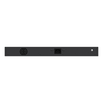 RG-ES228GS-LP - 28 Port Gigabit Managed Network Switch (24 PoE+ Ports, 2 RJ45 GbE Ports plus 2 SFP) 250 W Back of Product Image