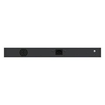 RG-ES228GS-P - Gigabit Managed Network Switch 28 Port (24 PoE+ Ports, 2 RJ45 GbE Ports plus 2 SFP) Back of Product Image