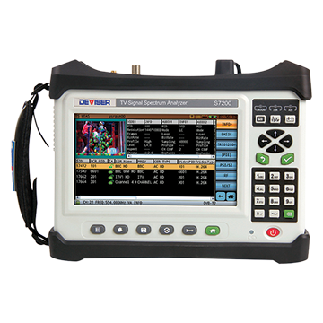 12MM-S7200 - Deviser S7200 TV Spectrum Analyser - DVBT/T2 DVB-S/S2 and DVB-C