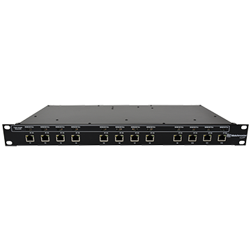 14MM-RF-NET12 - 12 Way RF Distribution Amplifier Over CAT5e/6/6A Cable with RF and Fibre Optic Input