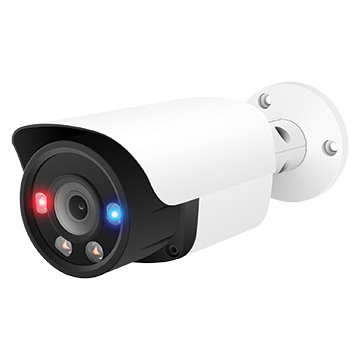 50MM-CB008 - 8MP AI Bullet IP PoE Camera IP67 2.8mm Lens with Dual-Light + Red and Blue Deterrent Lights with Two-Way Audio