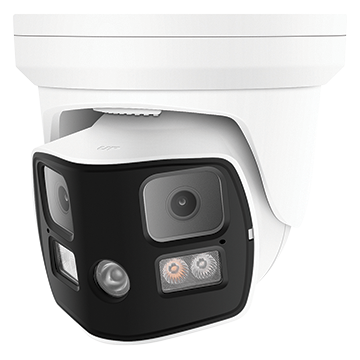 50MM-CD006 - 8MP 180° AI Turret IP PoE Camera IP67 Dual 2.8mm Lens with Dual-Light and Two-Way Audio