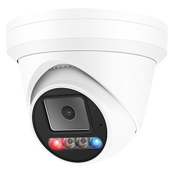 50MM-CD010 - 8MP AI Turret IP PoE Camera IP67 2.8mm Lens with Dual-Light + Red and Blue Deterrent Lights with Two-Way Audio
