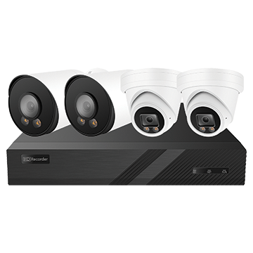 50MM-KDB02 - PoE Security Kit with 8CH AI 4K NVR with 2TB HDD, 2 Bullet and 2 Turret 6MP Cameras