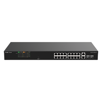 RG-ES118FGS-LP - 18 Port Network Switch with 16 x 10/100 Mbps & 2 Combo GbE/SFP Ports - Unmanaged PoE