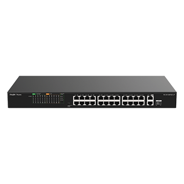 RG-ES126FGS-LP - 26 Port Network Switch with 24 x 10/100 Mbps & 2 Combo GbE/SFP Ports - Unmanaged PoE