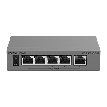 RG-ES205GC-V2 - 5 Port Gigabit Layer 2 Smart Cloud-Managed Non-PoE Network Switch (5x RJ45 GbE)