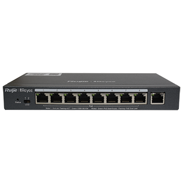 RG-ES209GC-P - 9 Port Gigabit Managed Network Switch (8 Port PoE, 1 Uplink)
