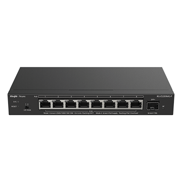 RG-ES209MG-P - 9 Port Multi Gigabit Cloud Managed Network Switch (8 x 2.5 Gbps PoE+, 1 x 10 Gbps SFP+)