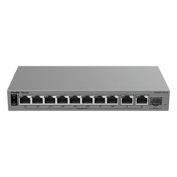 RG-ES211GS-LP - 11 Port Gigabit Layer 2 Smart Cloud-Managed PoE Network Switch (8x PoE+, 2x RJ45 GbE, 1x SFP), 70 W