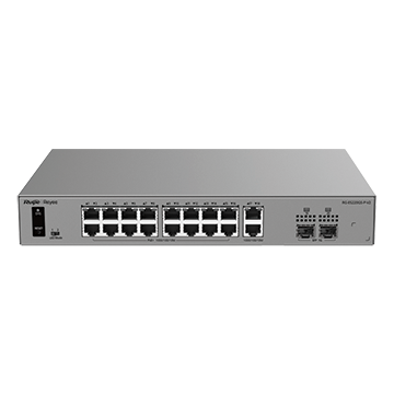 RG-ES220GS-P-V2 - 20 Port Gigabit Layer 2 Smart Cloud-Managed PoE Network Switch (16x PoE+, 2x RJ45 GbE, 2x SFP), 250 W