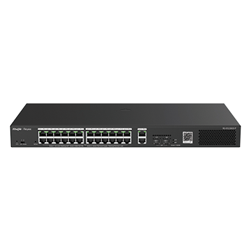 RG-ES228GS-P - Gigabit Managed Network Switch 28 Port (24 PoE+ Ports, 2 RJ45 GbE Ports plus 2 SFP)