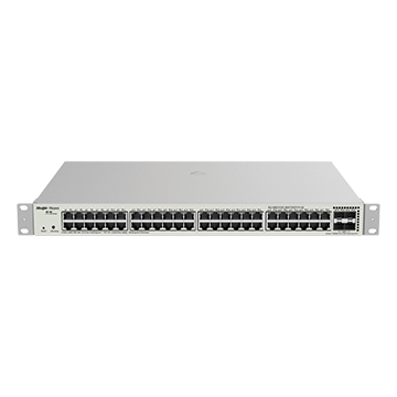 RG-NBS31-48G4S-P2 - 52 Port Gigabit Layer 2 Business-Class Cloud-Managed PoE Network Switch (48x PoE+, 4x SFP), 370 W