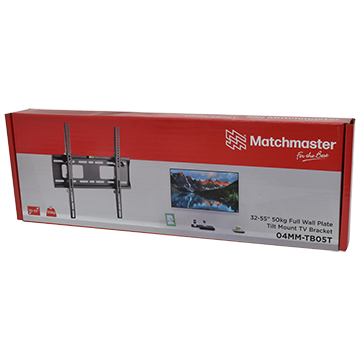 04MM-TB05T - 32-55" 50kg Full Wall Plate Tilt Mount TV Bracket Packaging Image