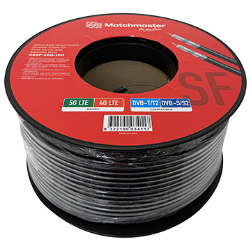 06SF-S6Q-100 - 100m RG6 Quad-shield Coaxial Cable for Free-to-Air and Satellite Reel Packaging Image