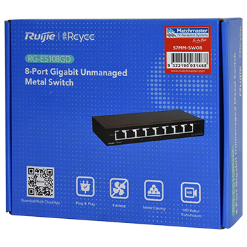 RG-ES108GD - 8 Port Gigabit Unmanaged Network Switch Packaging Image
