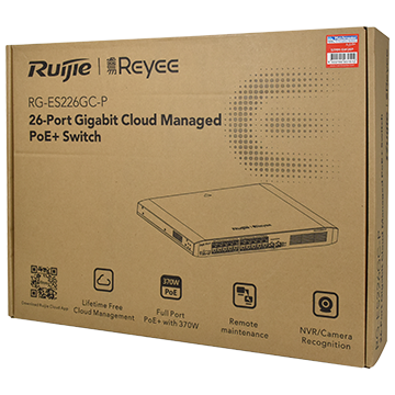 RG-ES226GC-P - 26 Port Gigabit Managed Network Switch (24 Port PoE, 2 SFP) Packaging Image