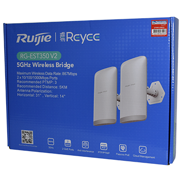 RG-EST350V2 - 15dBi 5km Wireless Network Bridge Packaging Image